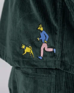 Jacker City Tour Corduroy Shirt-Dark Green