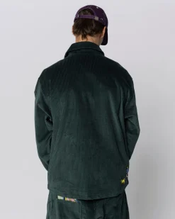 Jacker City Tour Corduroy Shirt-Dark Green