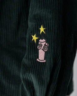 Jacker City Tour Corduroy Shirt-Dark Green