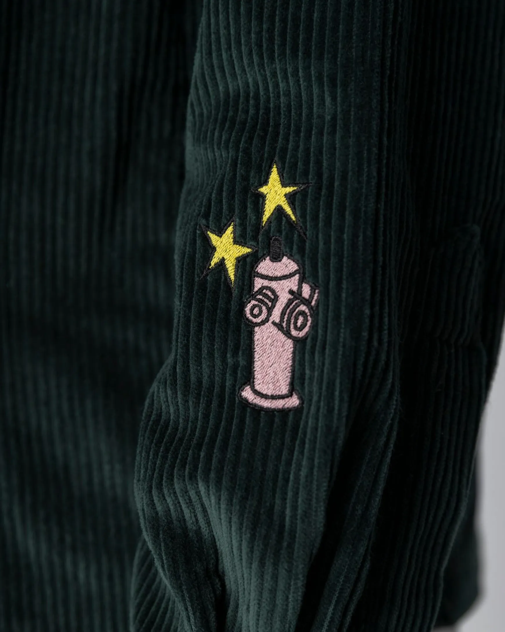 Jacker City Tour Corduroy Shirt-Dark Green
