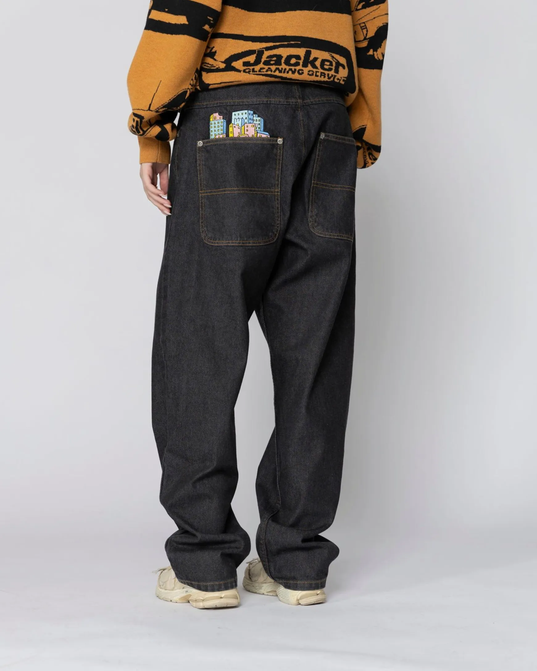 Jacker City Tour Denim Baggy Pant-Black