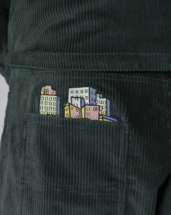 Jacker City Tour Extra Baggy Pant Corduroy-Dark Green