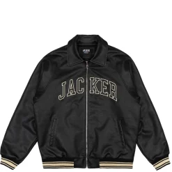 Jacker College-Faux Leather Jacket-Black