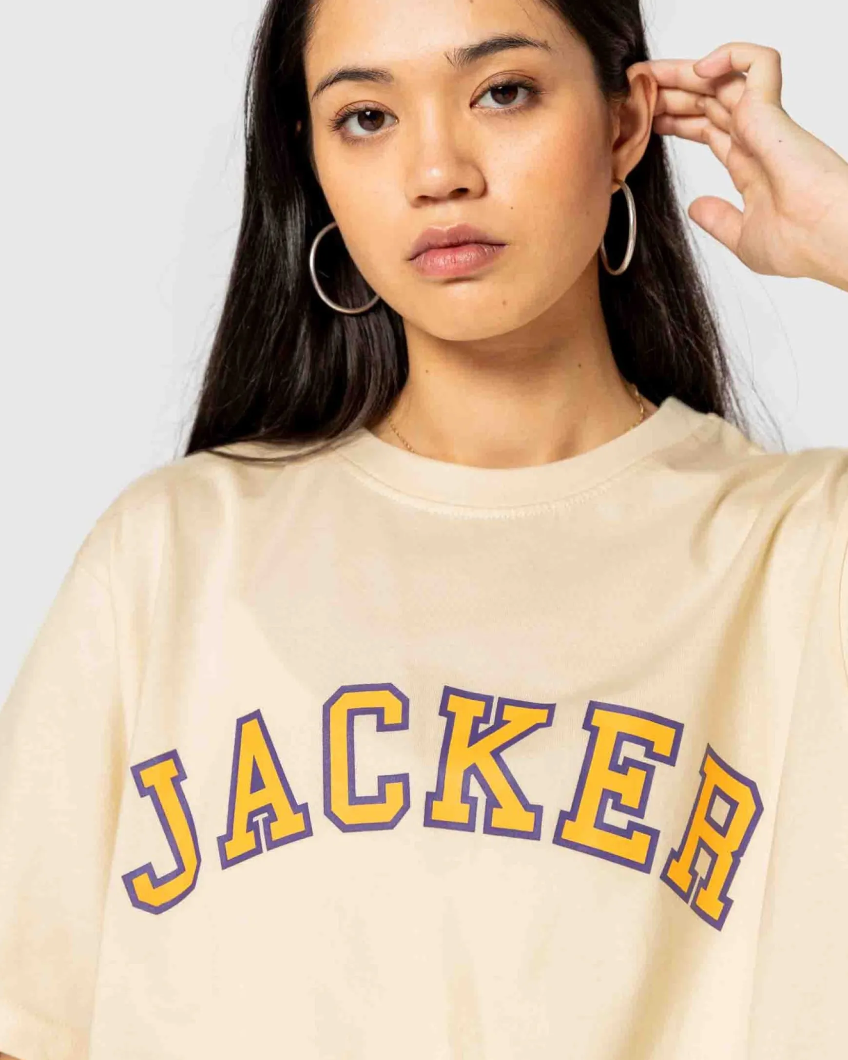 Jacker College Tee-T-Shirt-Beige