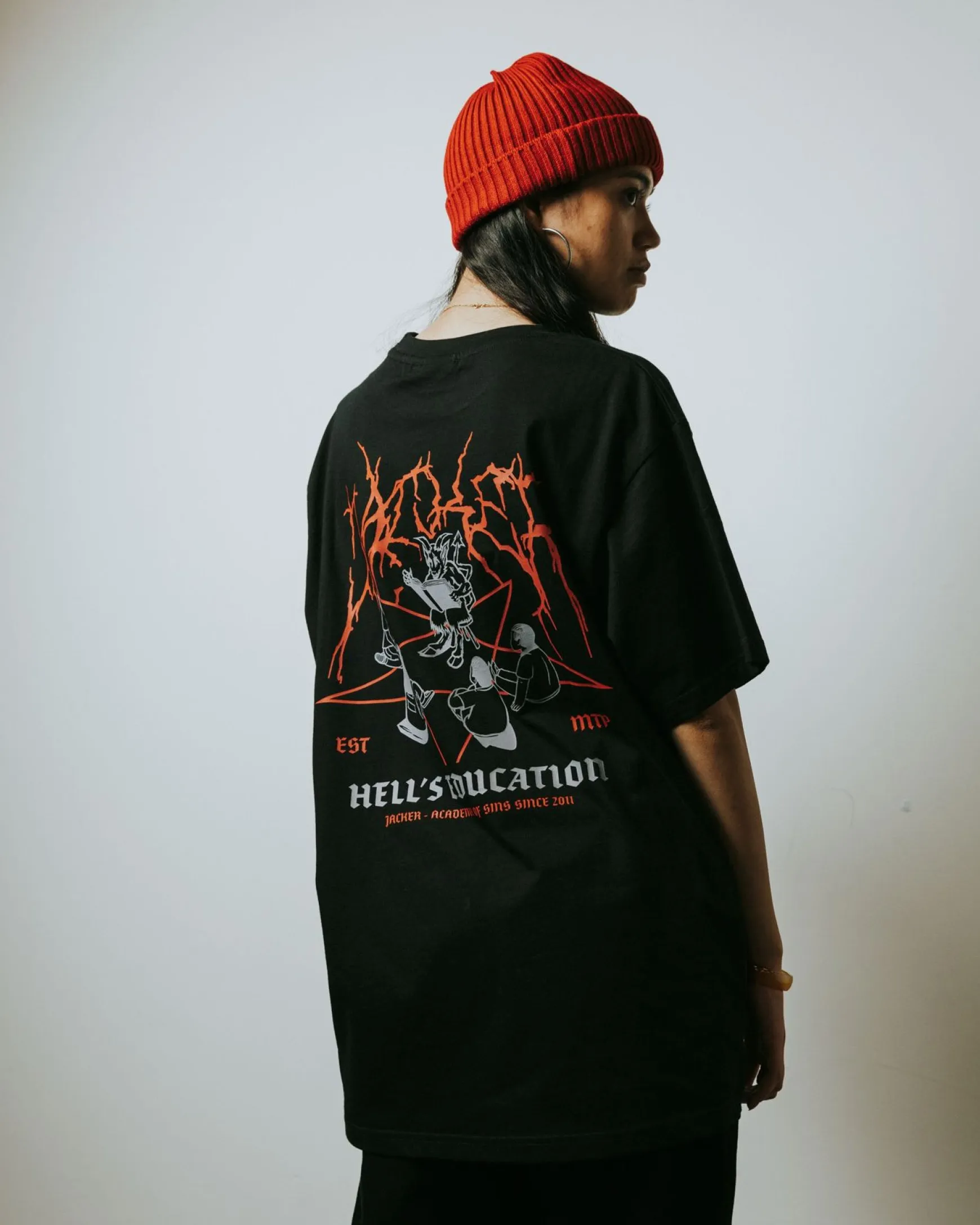 Jacker Hell'S Education-T-Shirt-Black