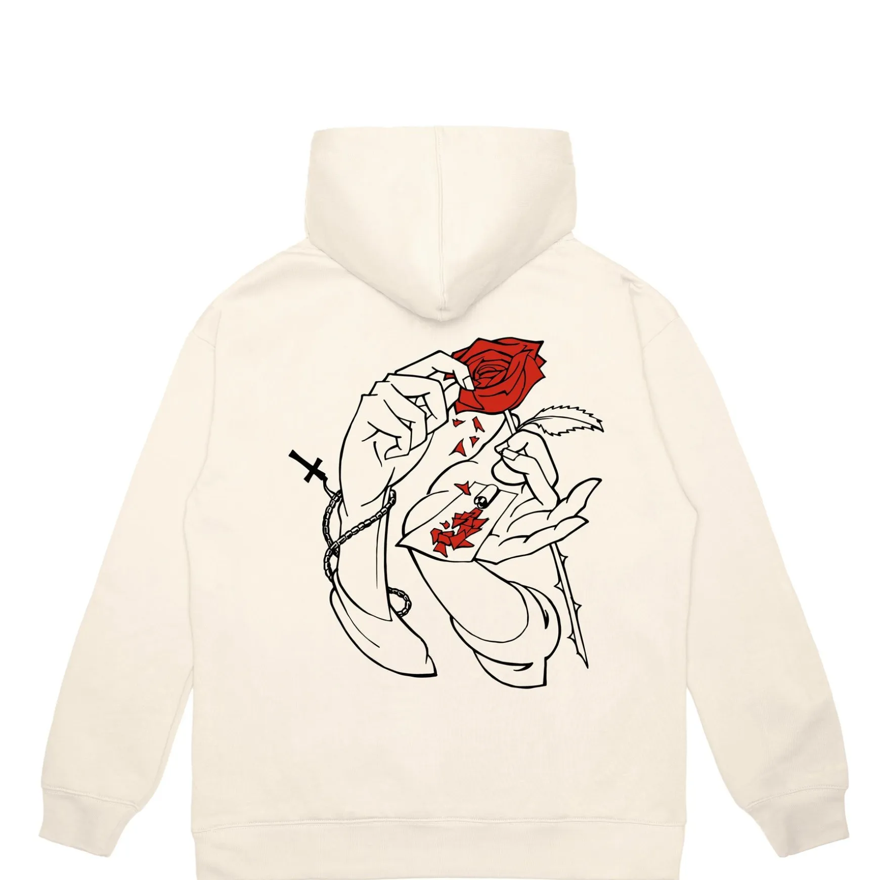 Jacker Holy Roses-Hoodie-Beige