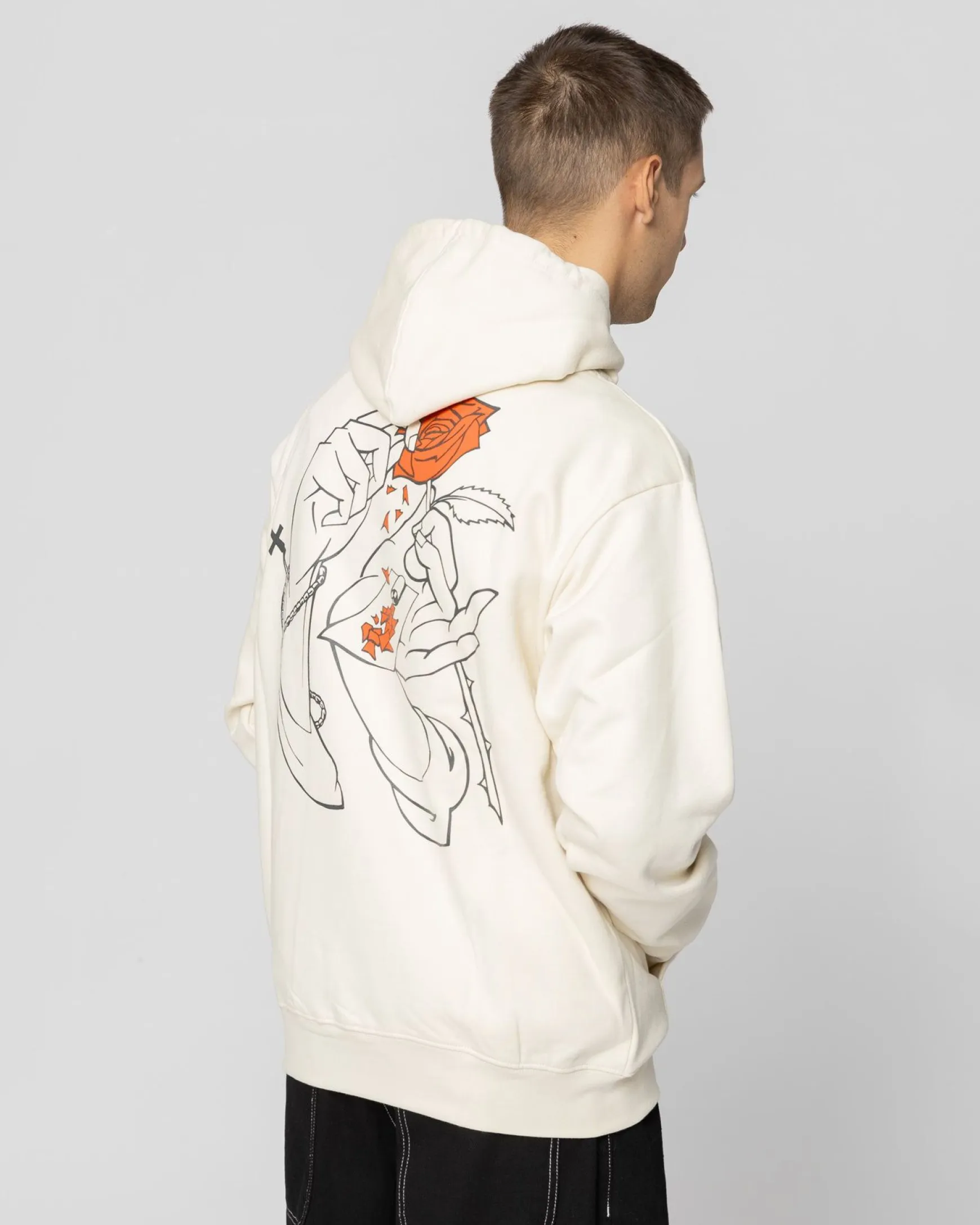 Jacker Holy Roses-Hoodie-Beige