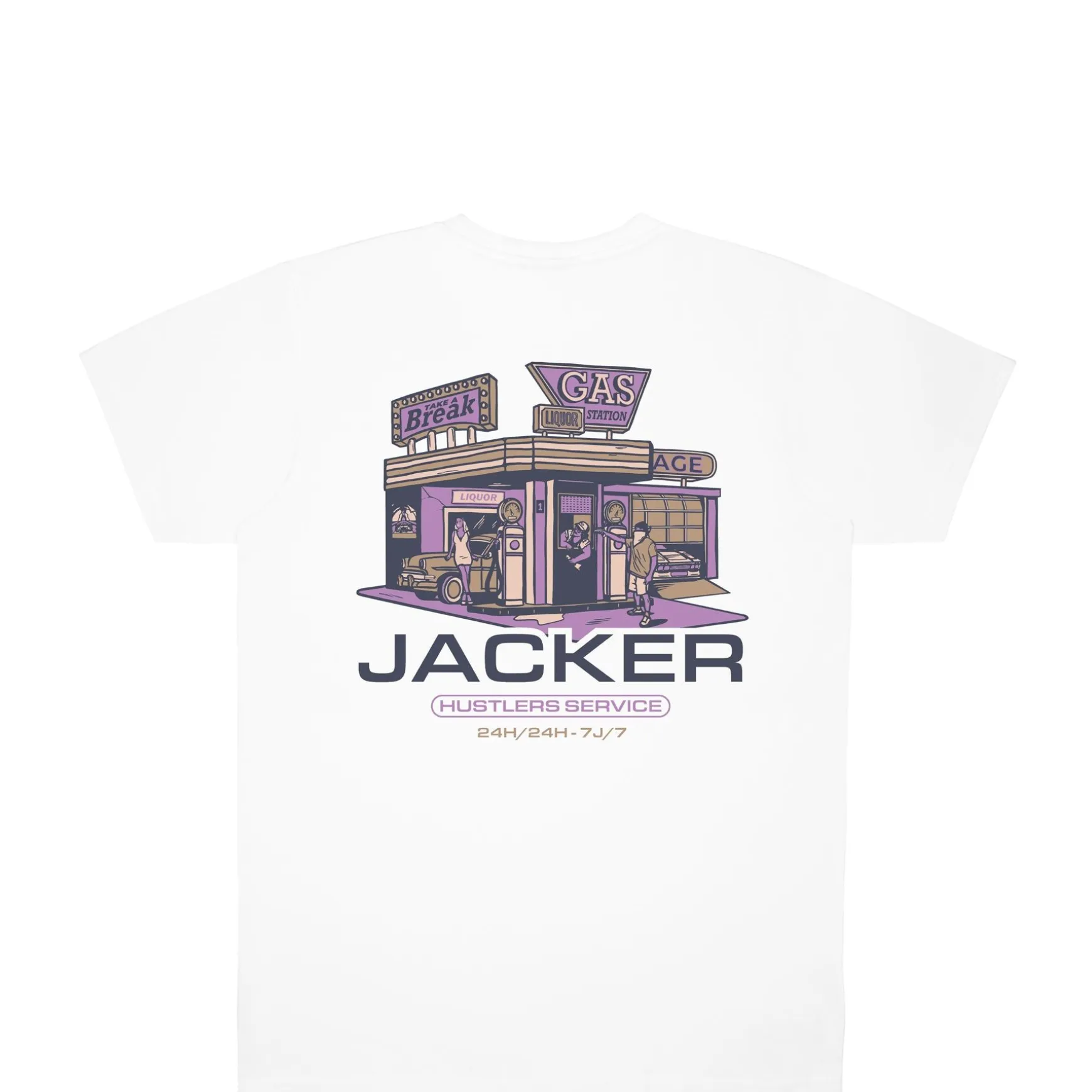 Jacker Hustler Service-T-Shirt-White