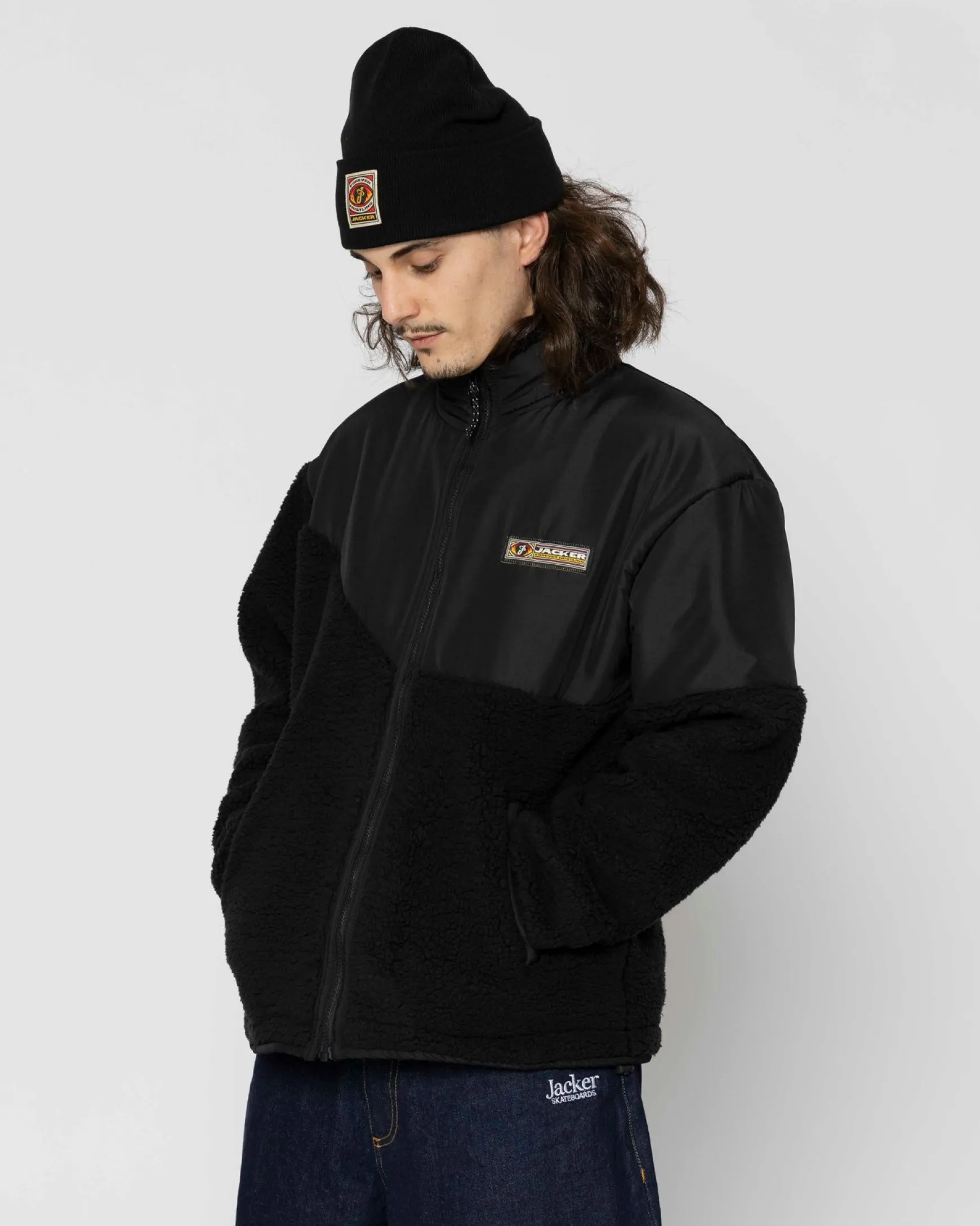 Jacker Hustlers-Jacket Sherpa-Black