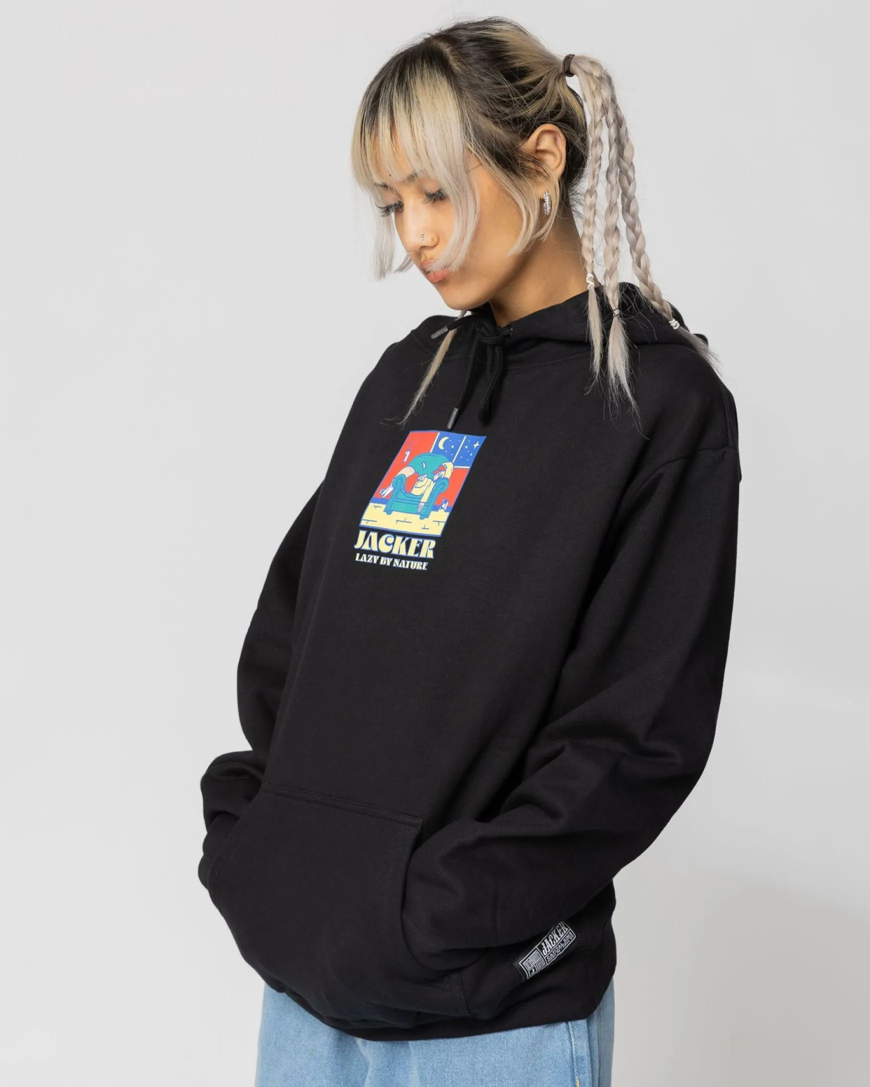 Jacker Lazy-Hoodie-Black