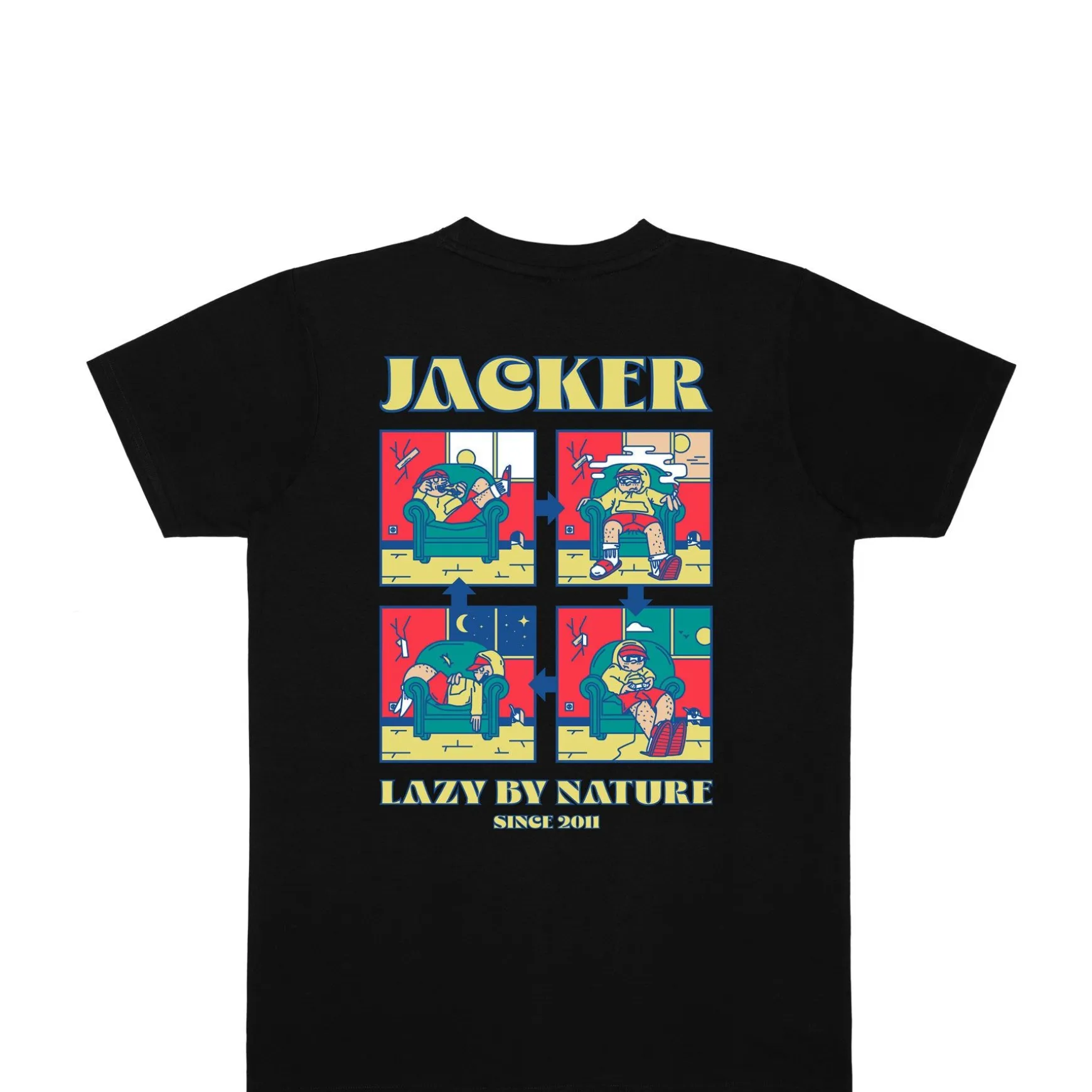 Jacker Lazy-T-Shirt-Black