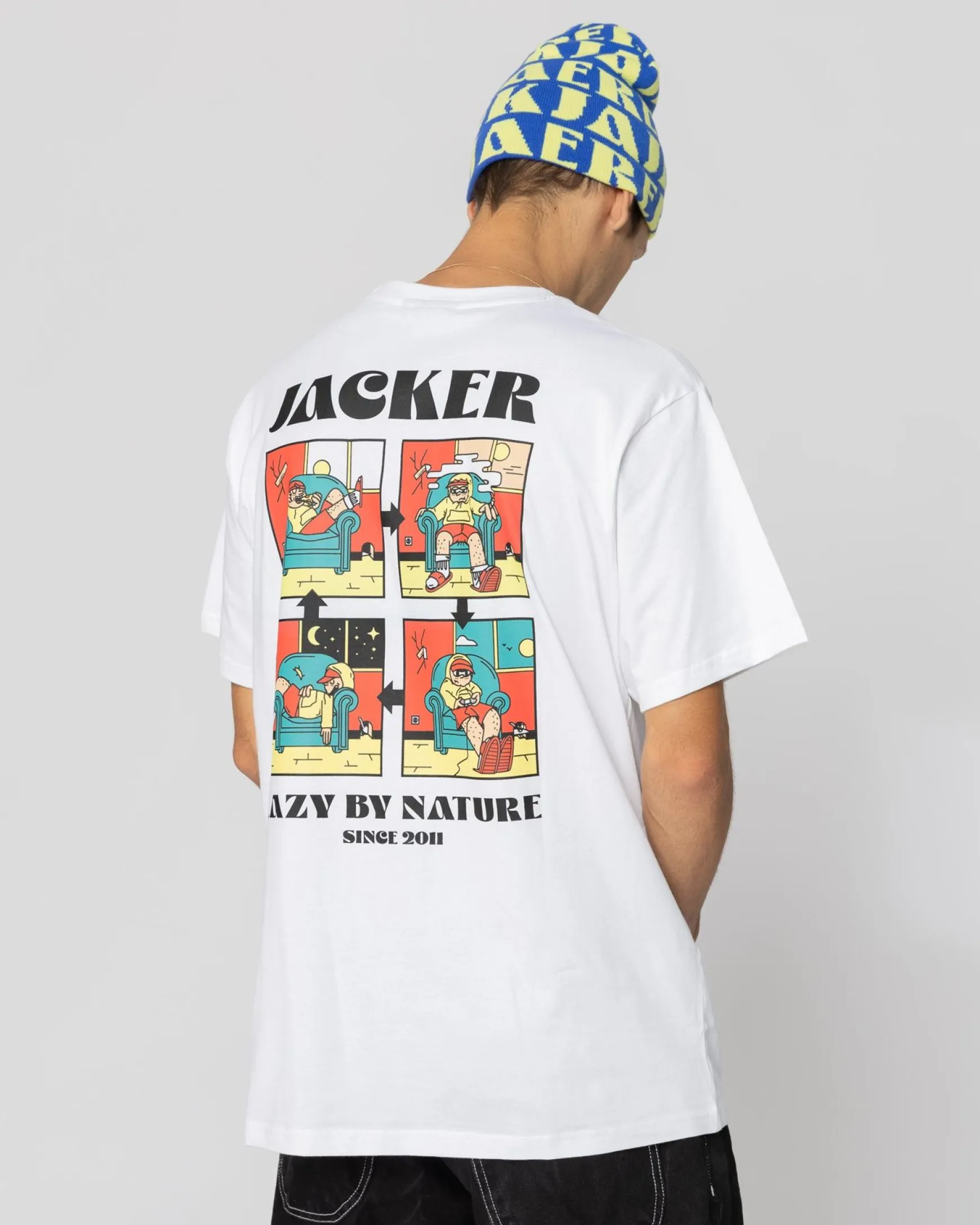 Jacker Lazy-T-Shirt-White