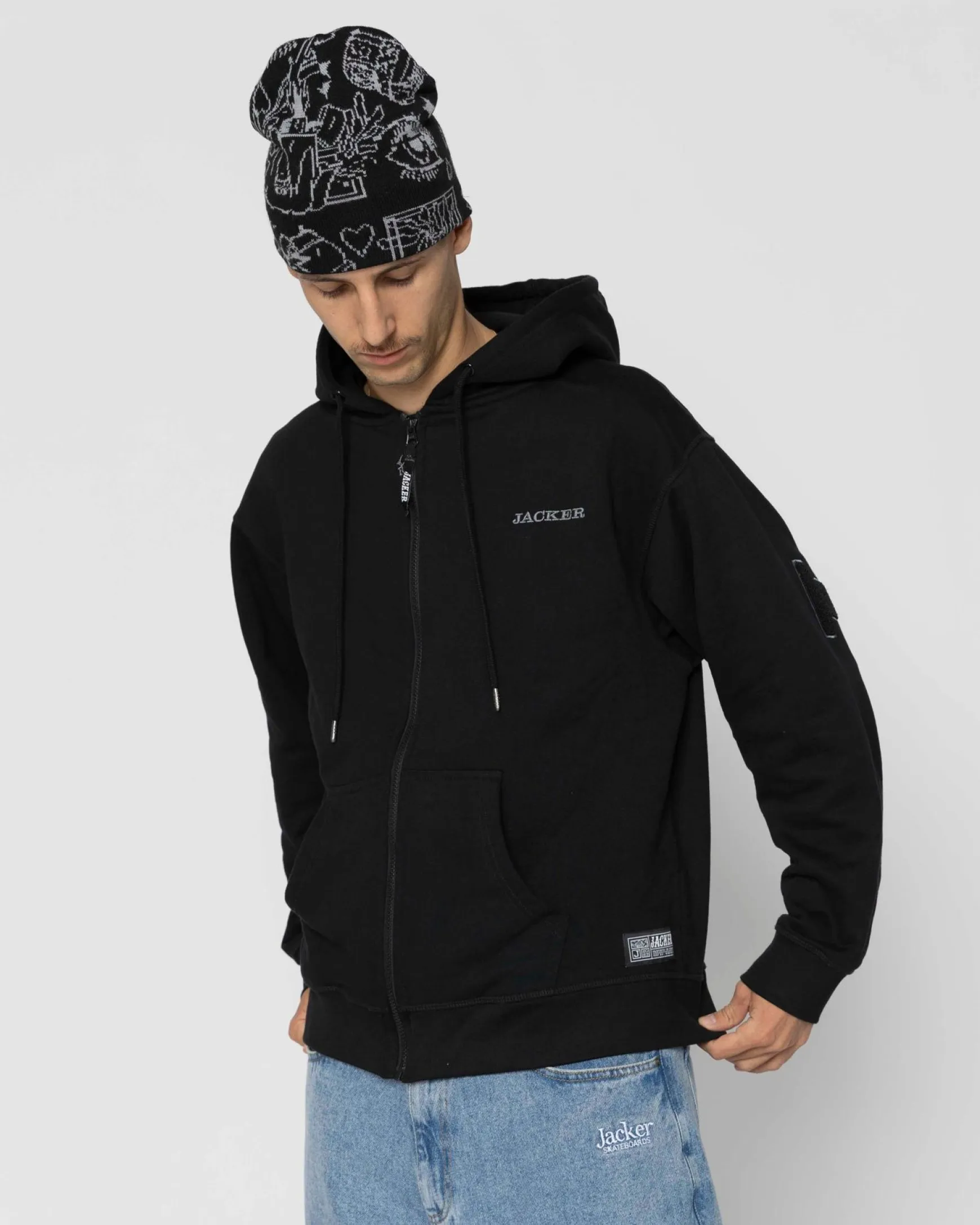 Jacker Notorious-Zipped Hoodie-Black