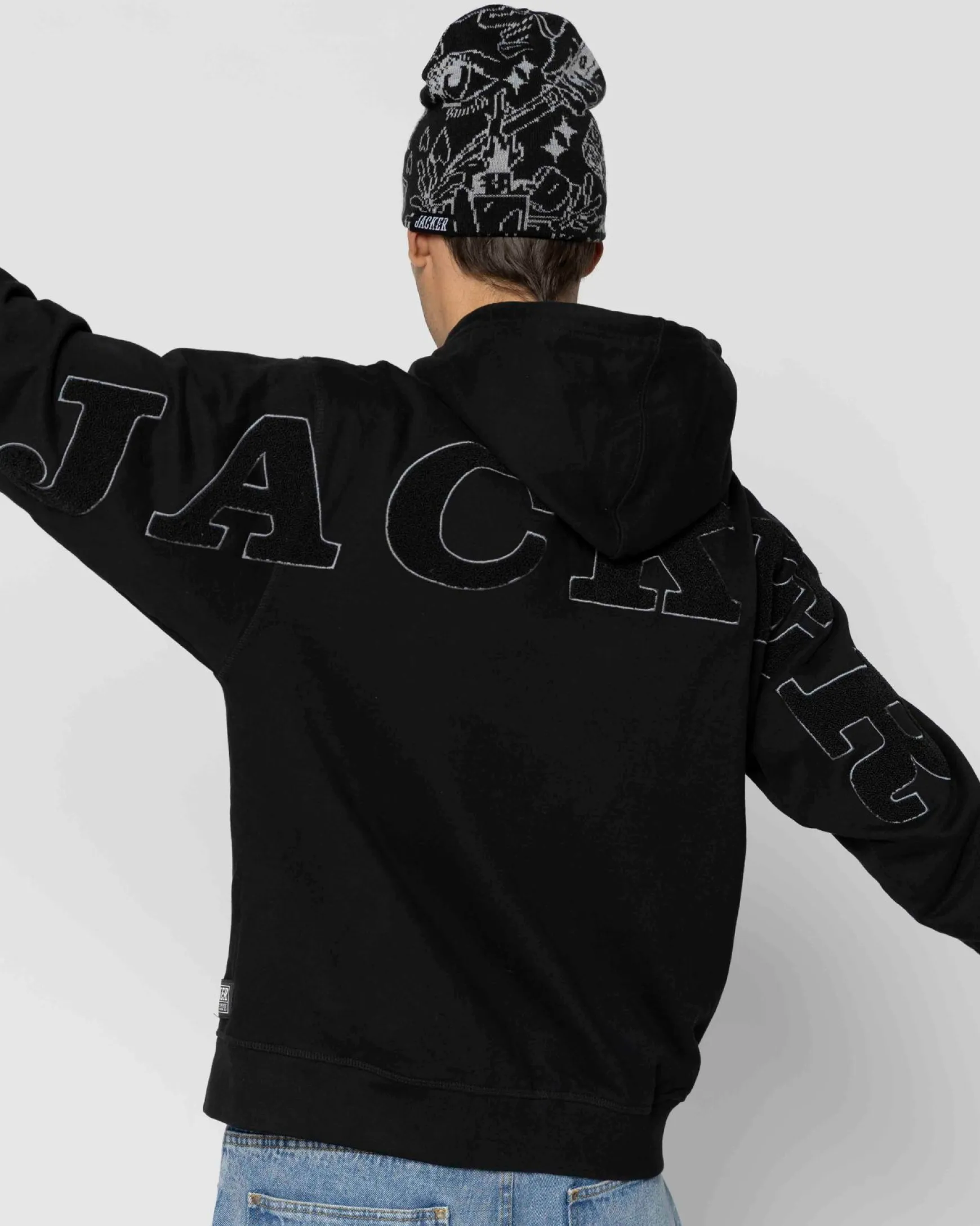 Jacker Notorious-Zipped Hoodie-Black