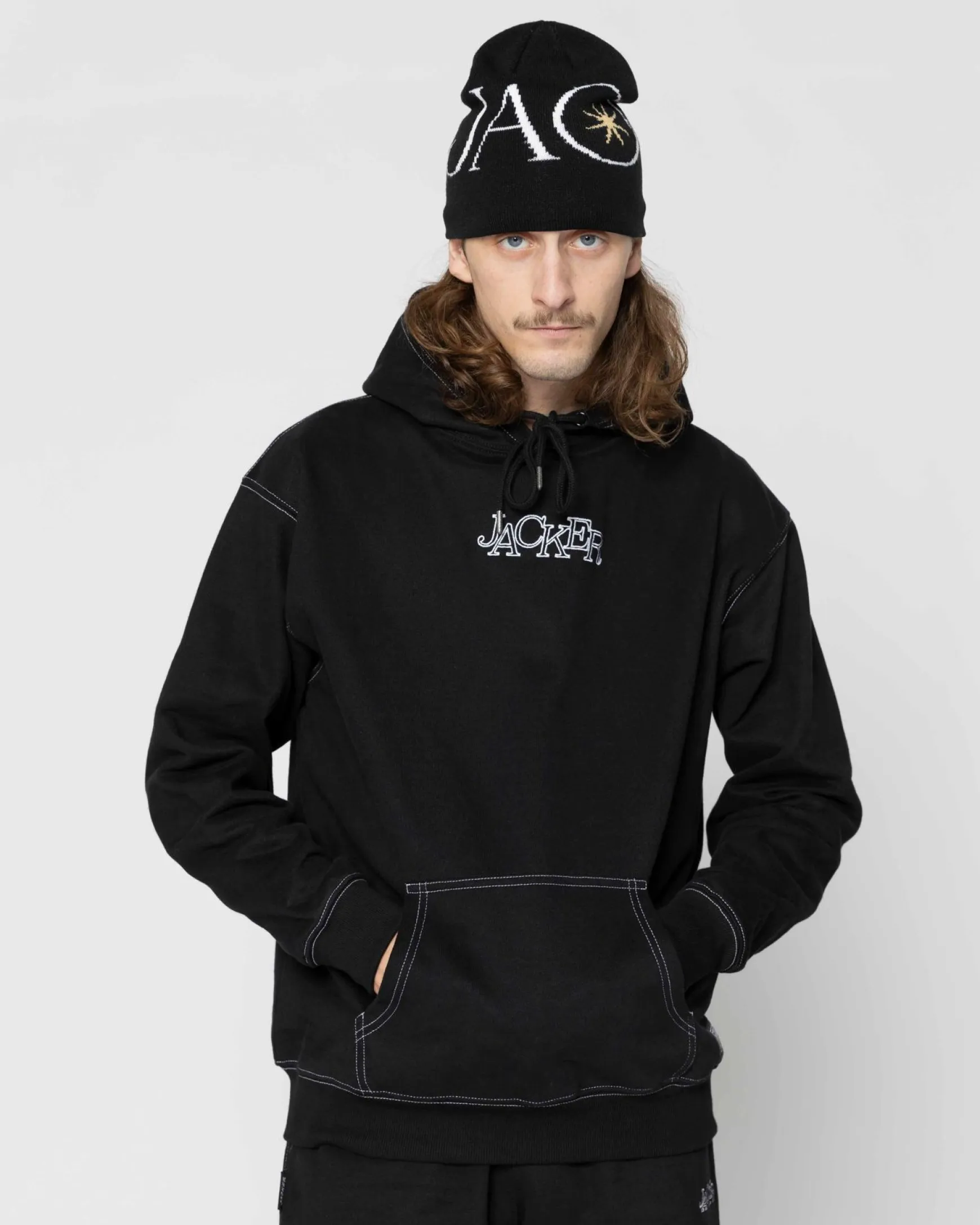 Jacker Select Contrast Hood-Hoodie-Black