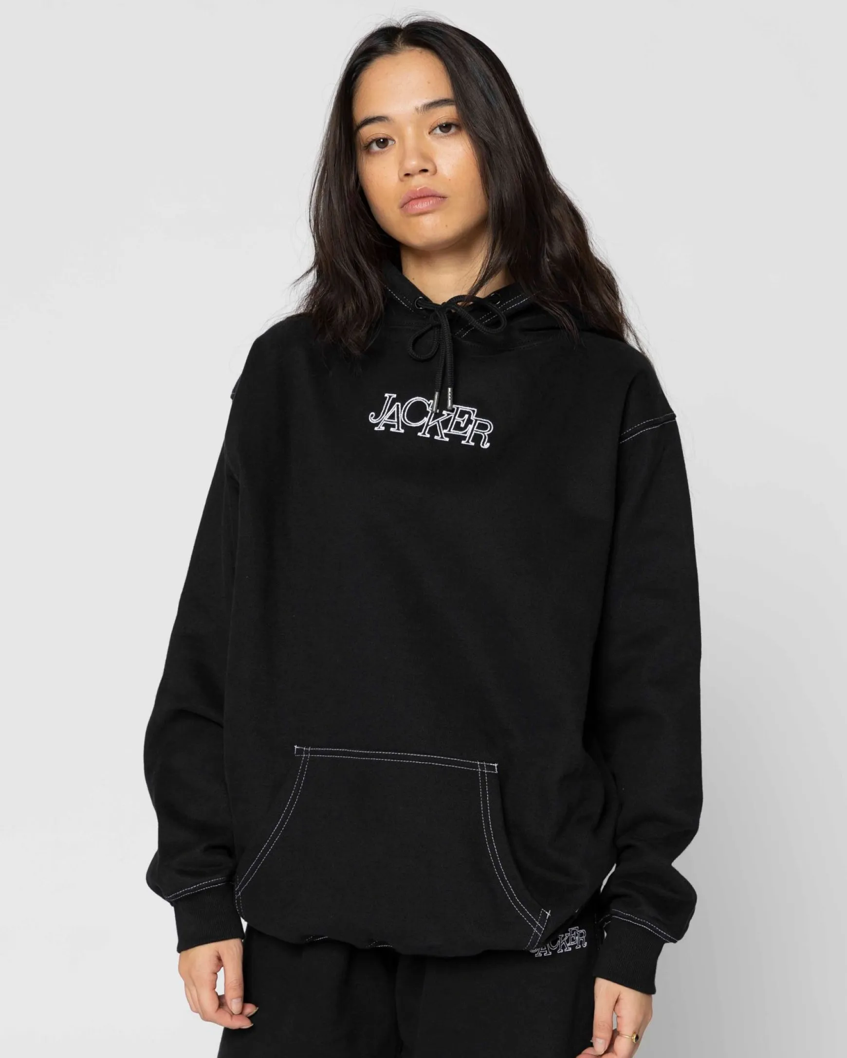 Jacker Select Contrast Hood-Hoodie-Black