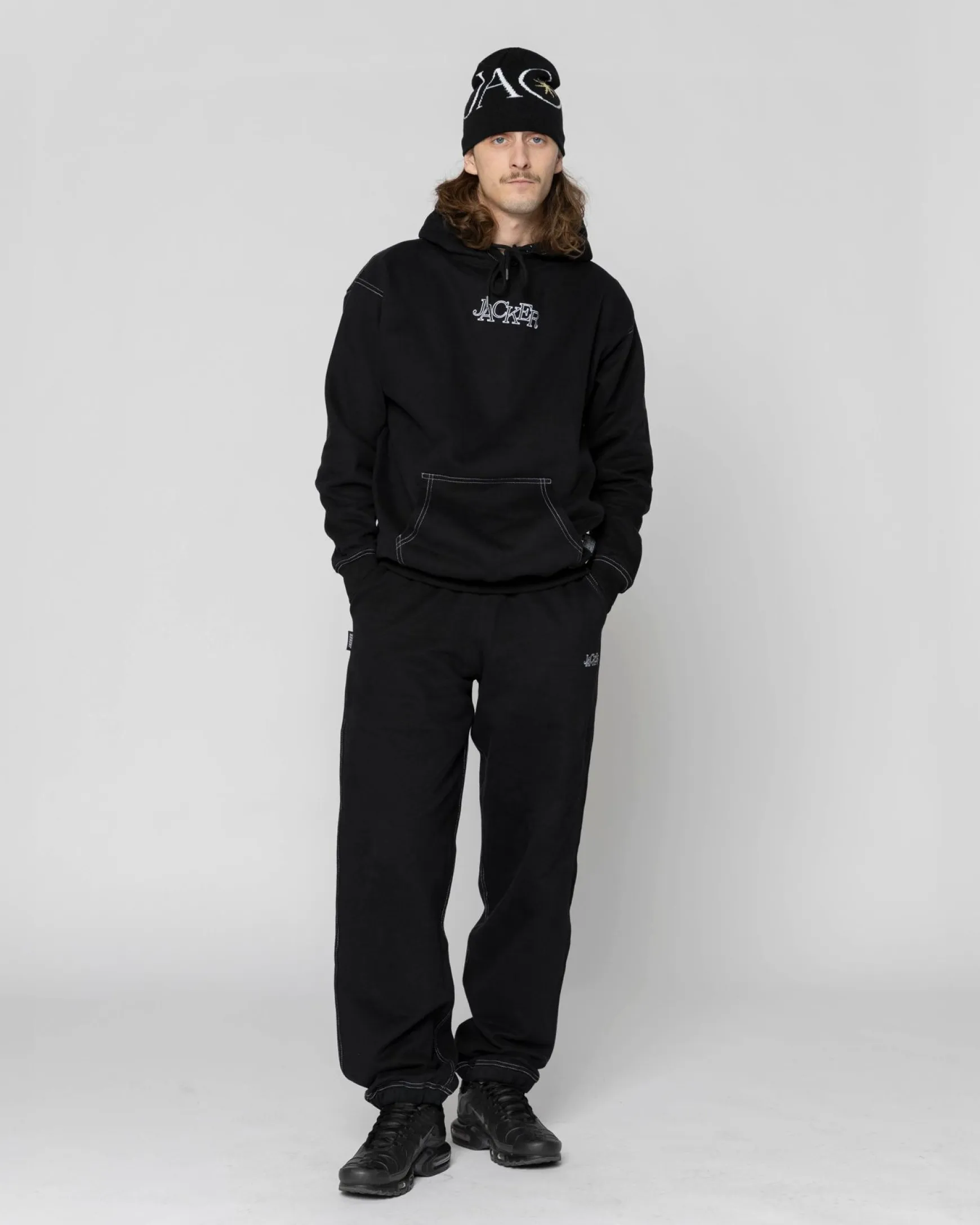 Jacker Select Contrast Hood-Hoodie-Black