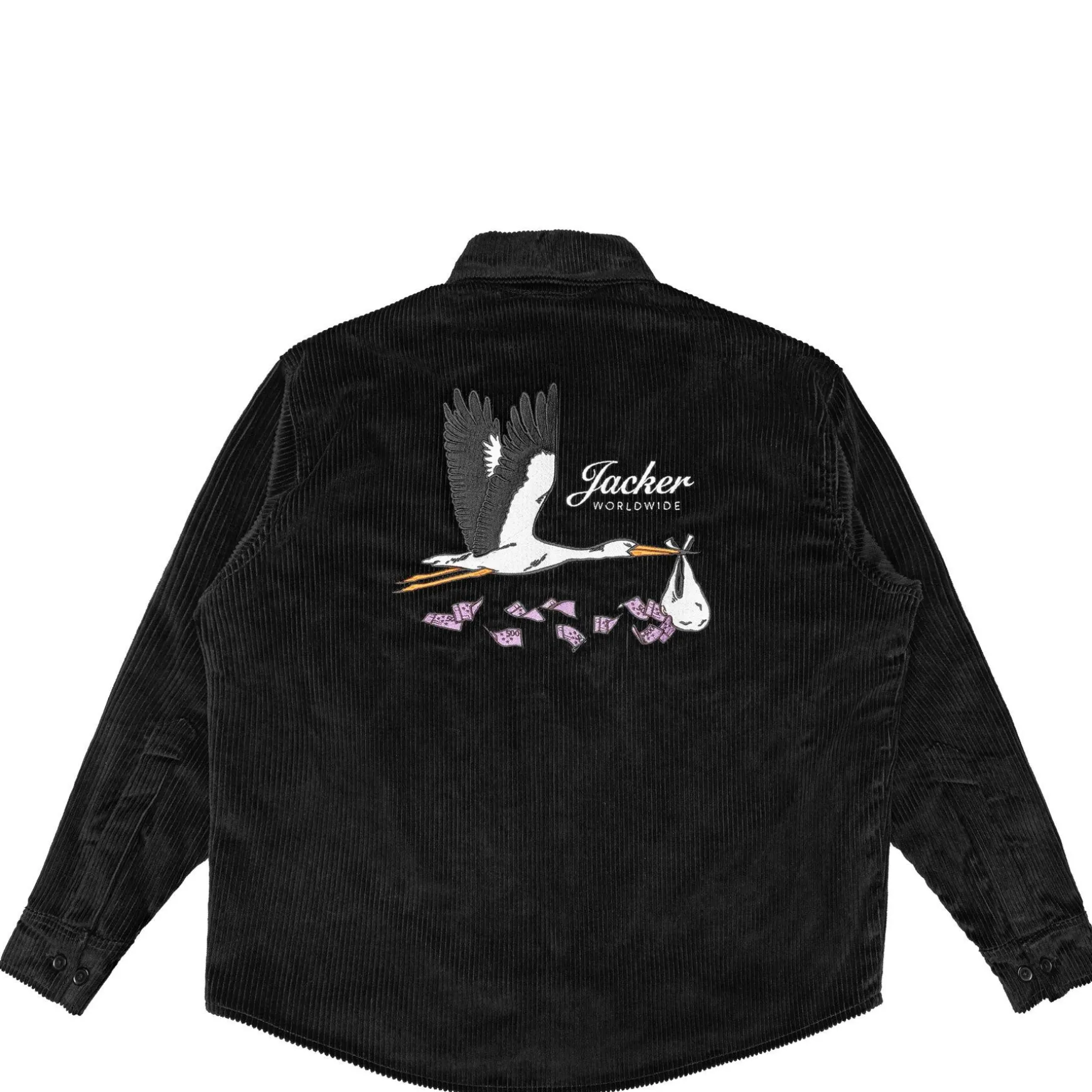 Jacker Stork Corduroy-Overshirt-Black