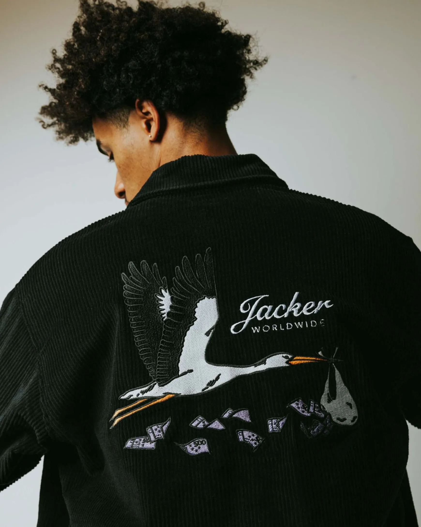 Jacker Stork Corduroy-Overshirt-Black