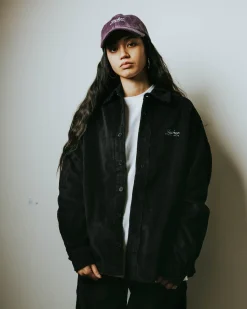 Jacker Stork Corduroy-Overshirt-Black