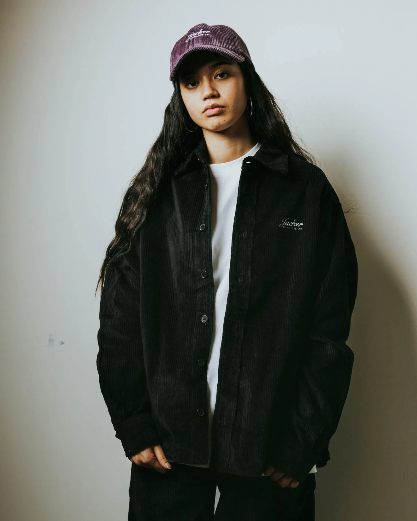 Jacker Stork Corduroy-Overshirt-Black
