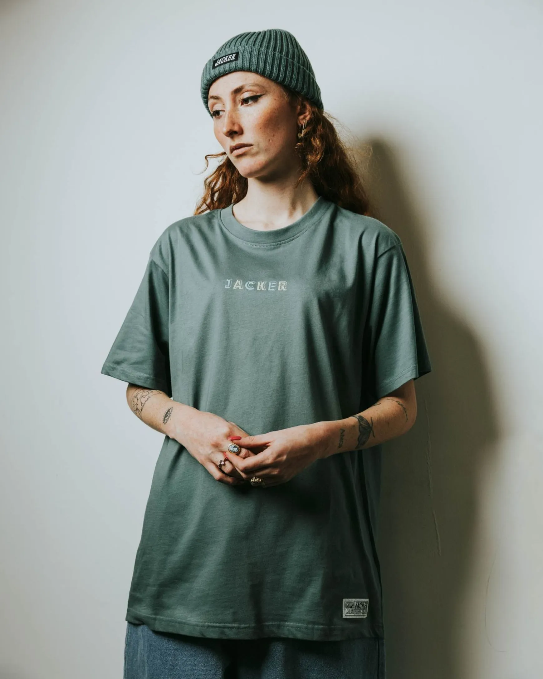 Jacker Team Logo-Short Beanie-Green